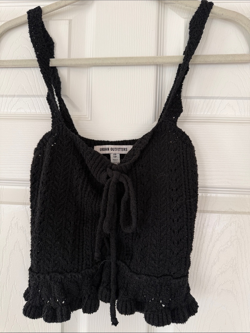 Urban Outfitters Black Knit Tie-Front Cropped Tank